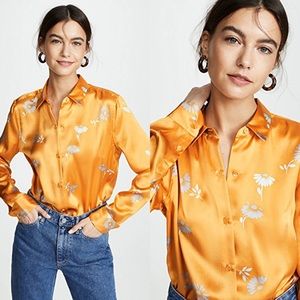 EQUIPMENT Margeurite Orange Multi Essential Silk Shirt
